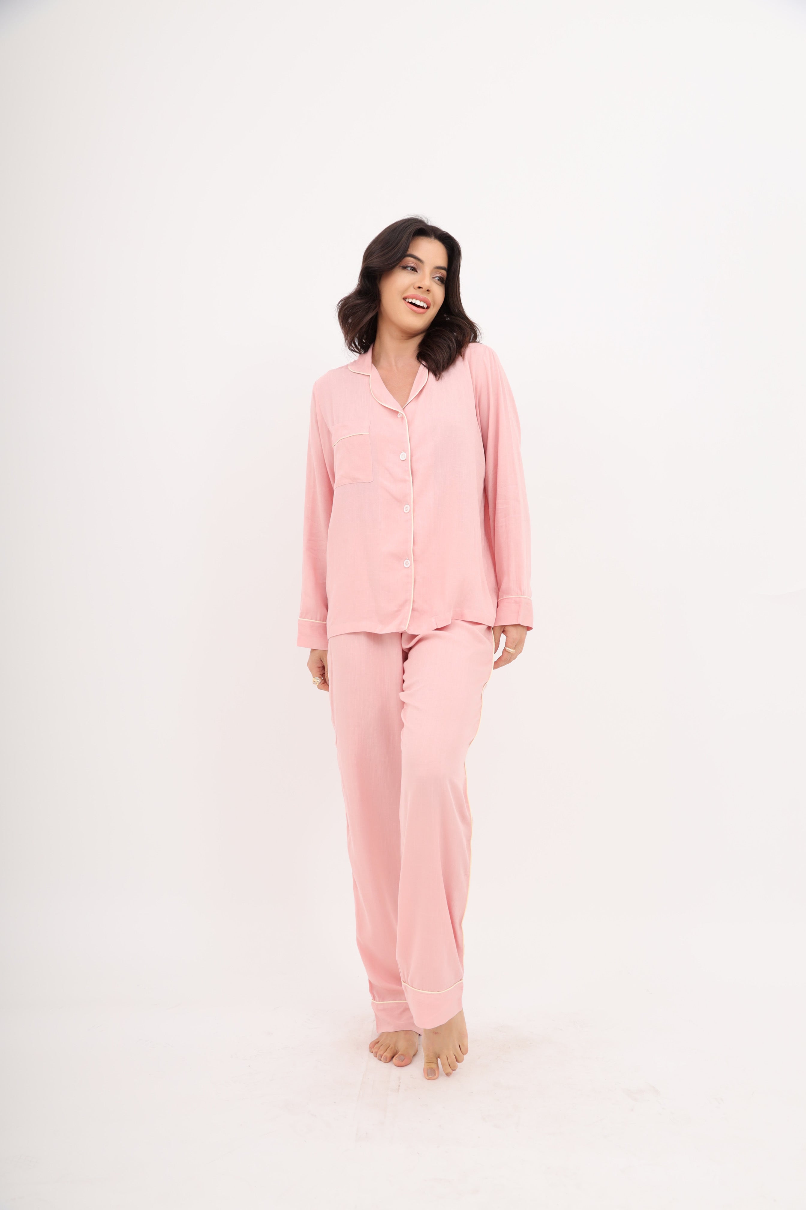 Pijama Americano Longo Viscolinho Rose